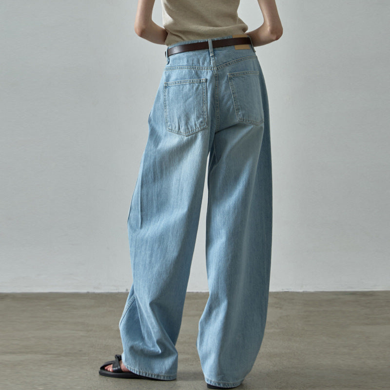 Dame Løst skårne jeans med høj talje og let vask-effekt Stilla