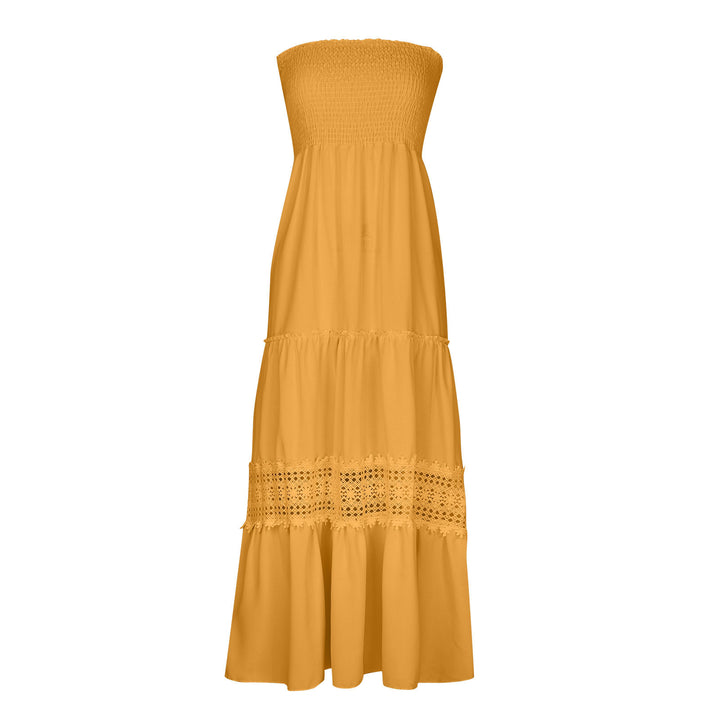 Kvinder Strapless Bohemian Maxi Kjole Stilla