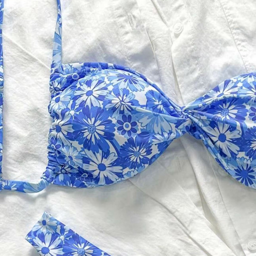 Dame Triangel-Bikini med blomsterdesign Skovae