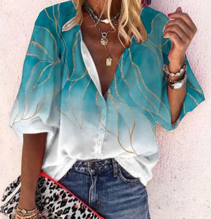 Skovae | Spidsbroderet Boho Langærmet Tunika Bluse