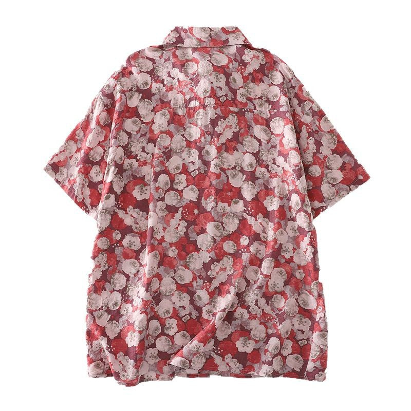 Damebluse i loose fit med blomstermønster Stilla