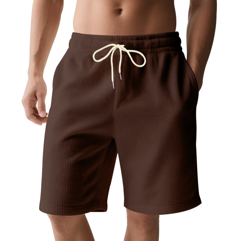 Herren knælange Bermudashorts med elastisk kant, snortræk og sidelommer Skovae