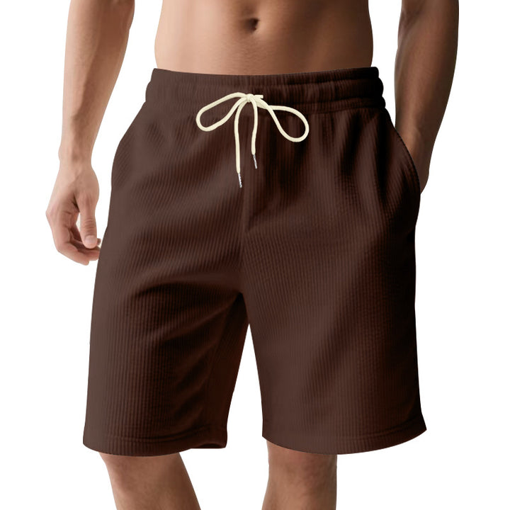 Herren knælange Bermudashorts med elastisk kant, snortræk og sidelommer Skovae