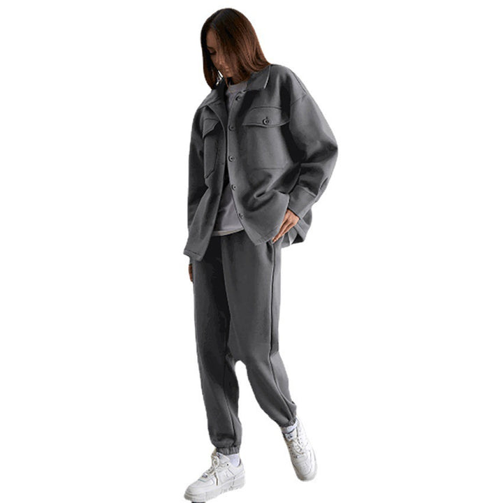 Dame løs fritids sæt med elegante blazer og joggingbukser Stilla
