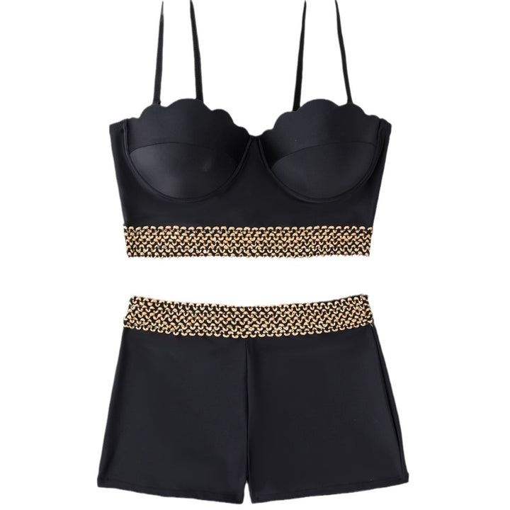 Dame bikini-sæt med cropped top og højtaljede shorts Stilla