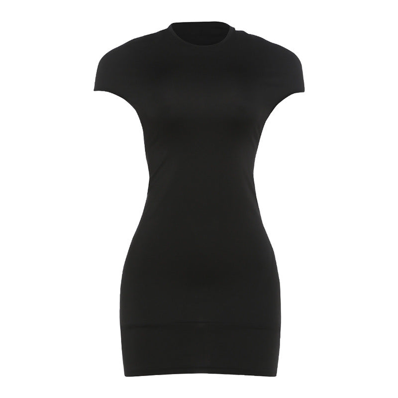 Damen Figurschmeichelndes Mini-Kleid mit schulterfreien Ärmeln und legere Passform Skovae
