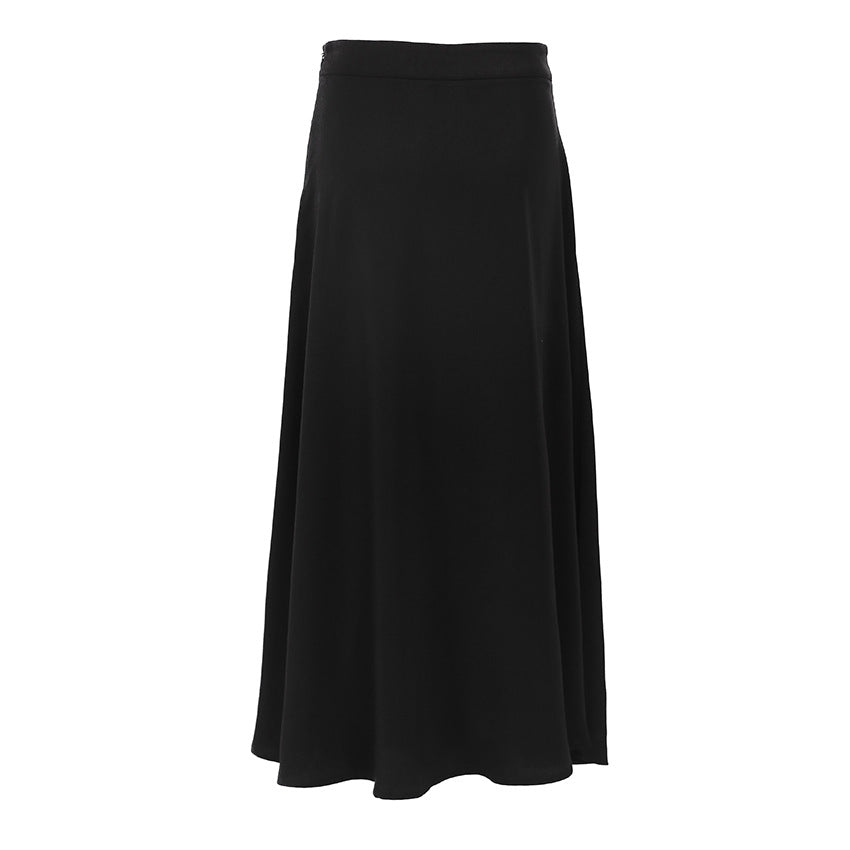 Dame elegant Midirock med svajende søm og høj talje Stilla