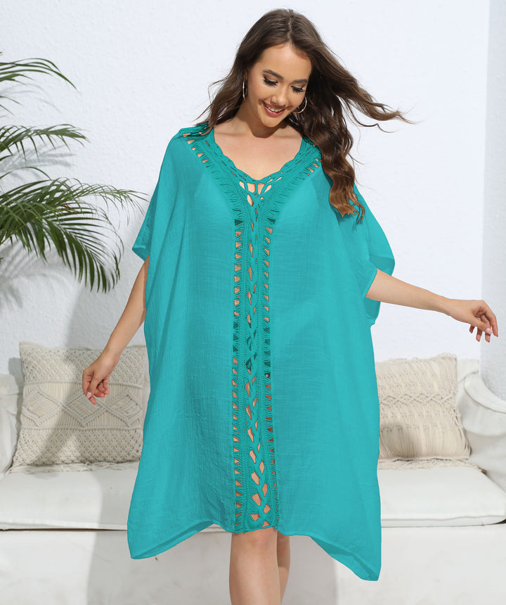 Dame Gitterdetalje Strand Kaftan Stilla