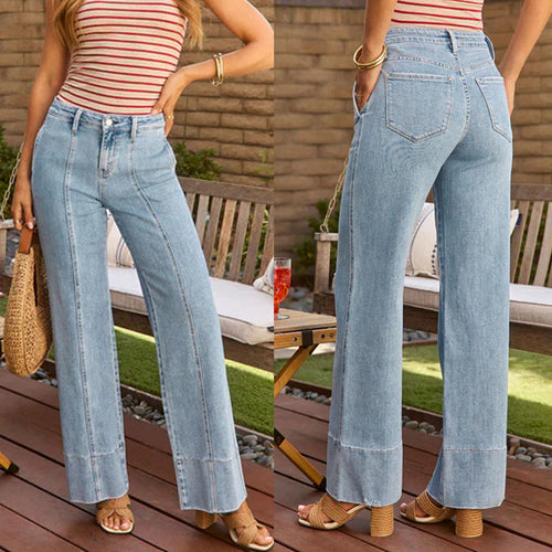 Dame løse jeans med høj talje og afslappet snit Stilla