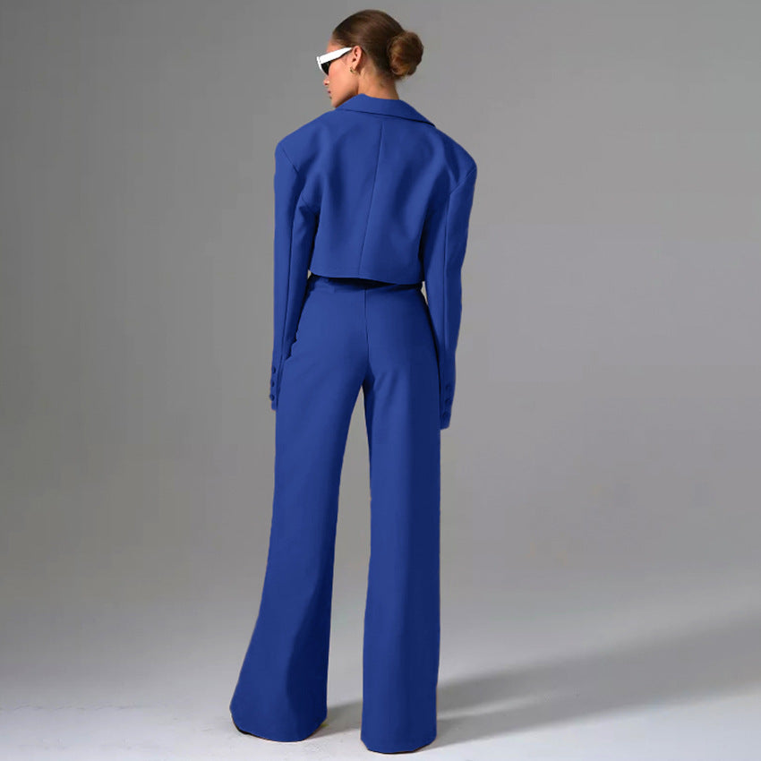 Dame Cropped Blazer i moderne stil med elegante vide bukser Stilla
