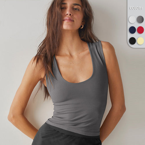 Dame figursyet Cropped Top med elegant U-båd udskæring og kvalitets stretchmateriale Stilla