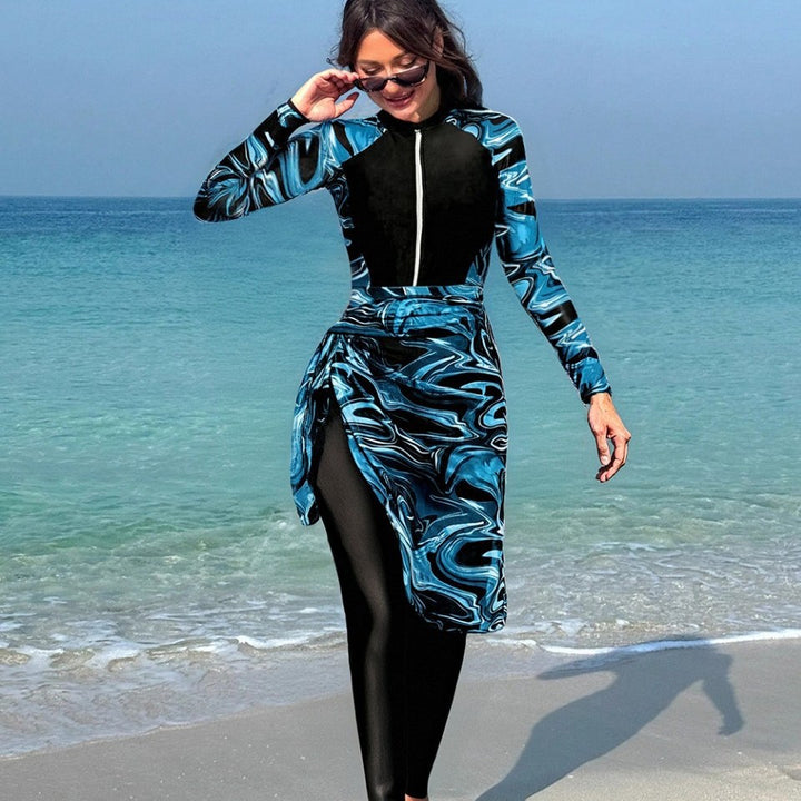 Dame Sportslig Surfdragt med Wrap Skirt Skovae