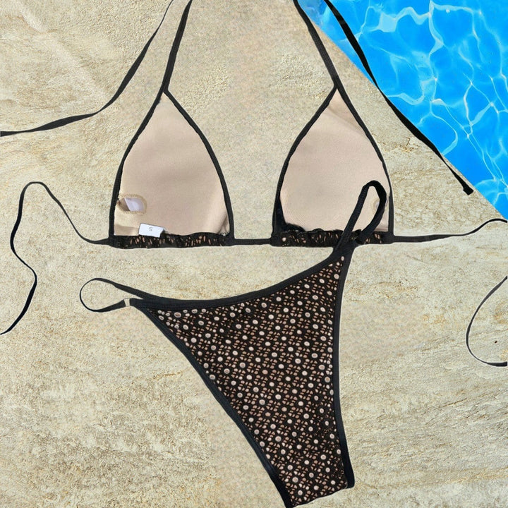 Dame Triangel-Bikini-Sæt med raffinerede detaljer Skovae