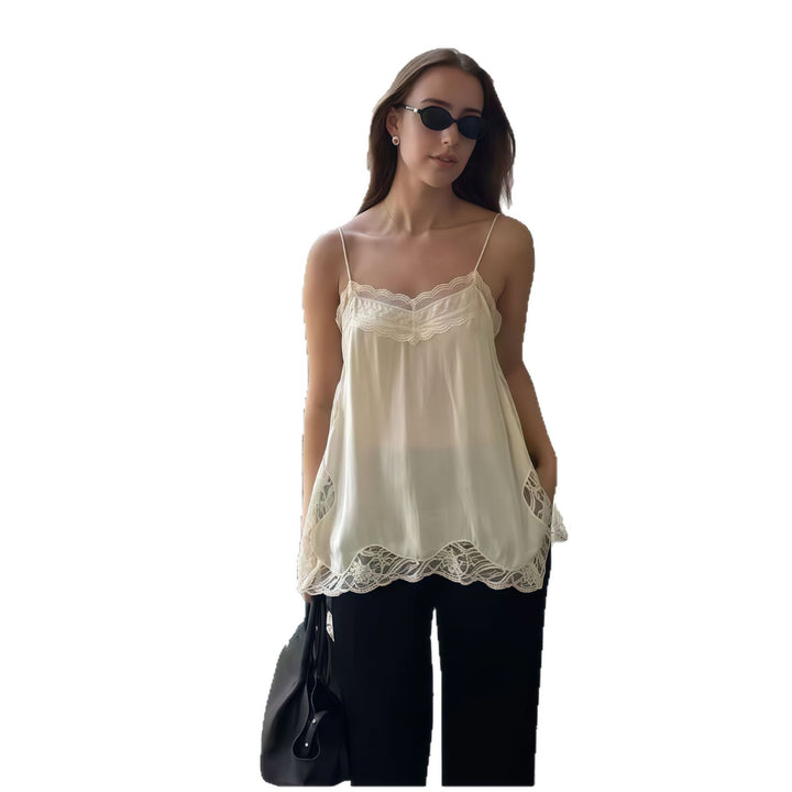 Kvinders elegante blonde-top med tynde stropper Skovae