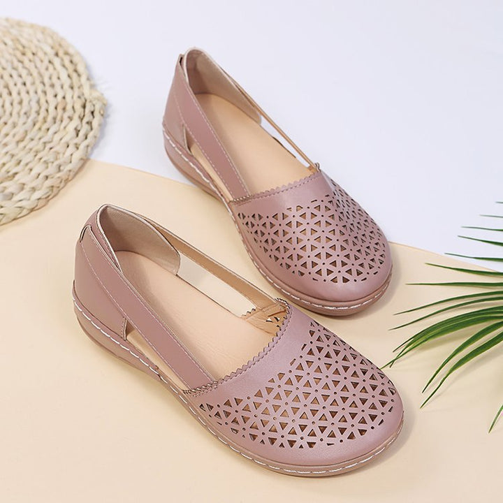 Dame Åndbare Ballerinas med moderne Perforeringsmønster Stilla