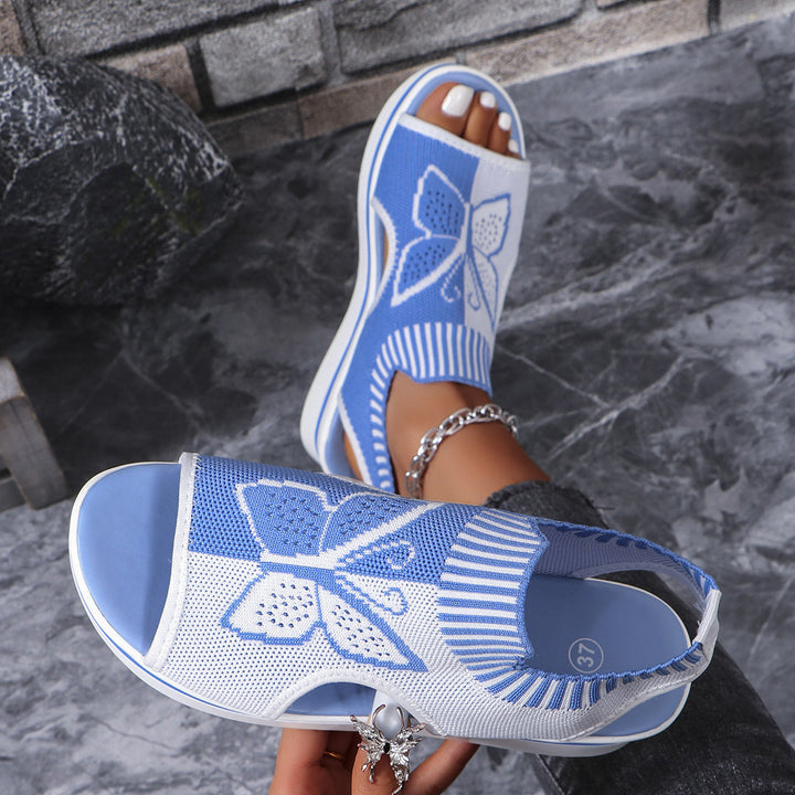 Dame sportsandaler med moderigtigt sommerfugledesign og skridsikker sål Stilla