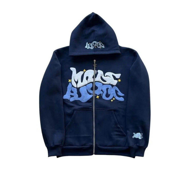 Kvindernes sporty hoodie jakke i urban graffiti stil Skovae