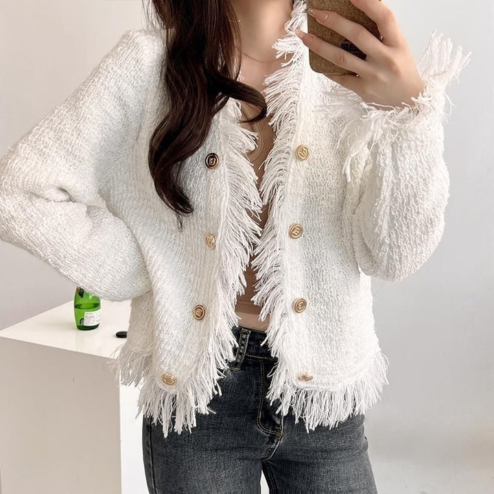 Kvinders cardigan med frynser Stilla