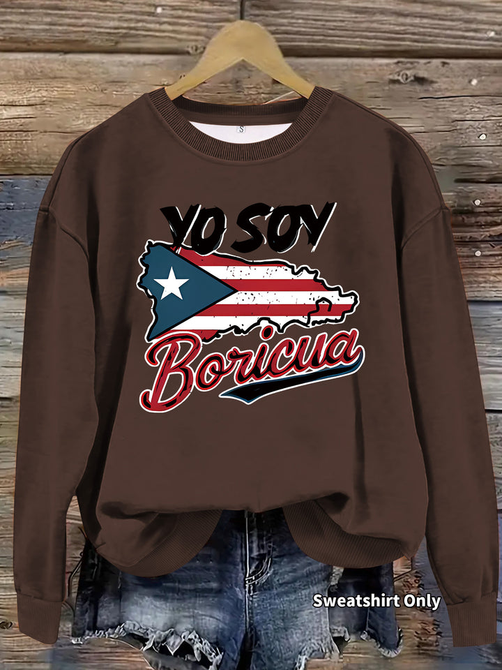 Kvinders sweatshirt med kreativ Puerto Rico design og afslappet pasform Stilla