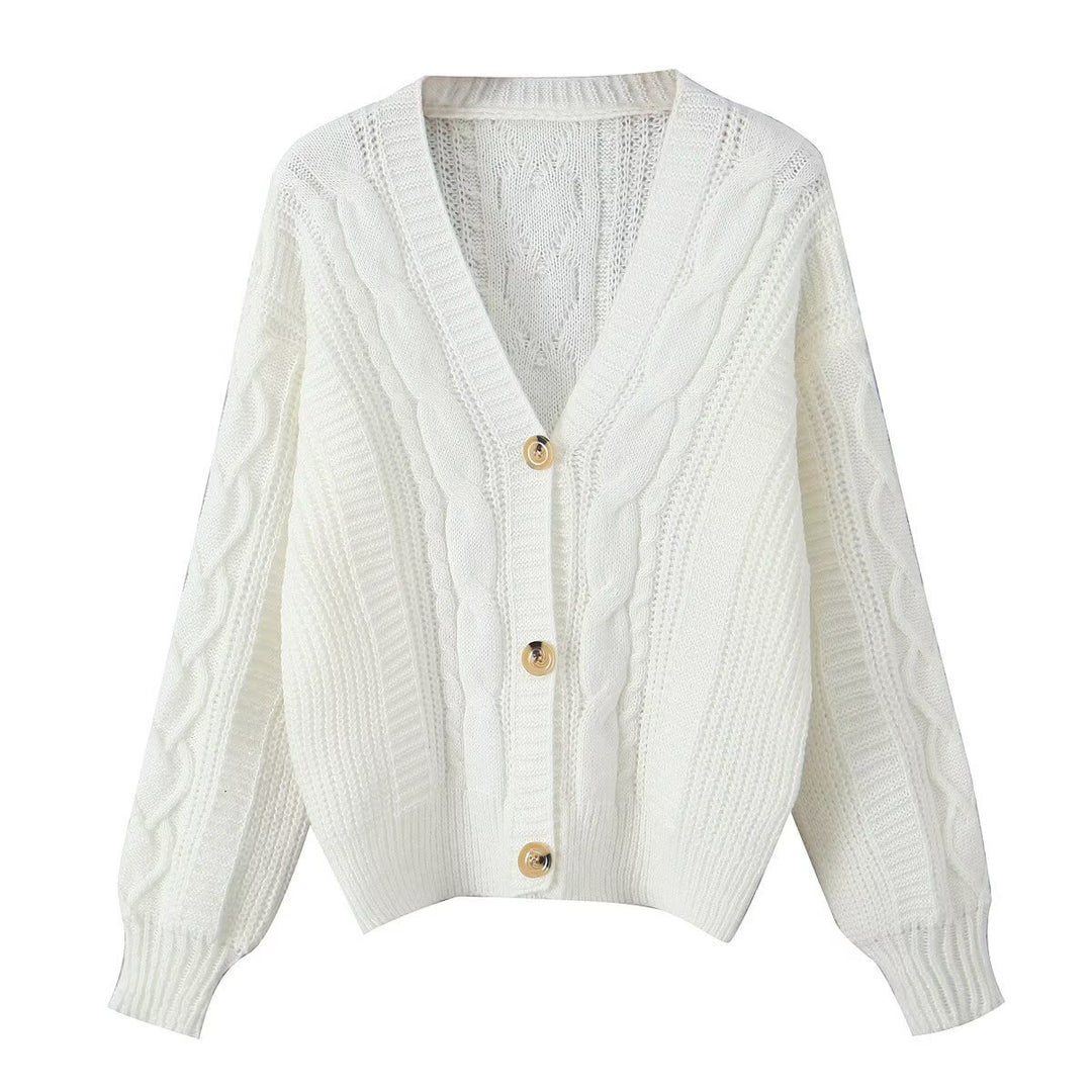 Damer hyggelig cardigan med V-hals Stilla
