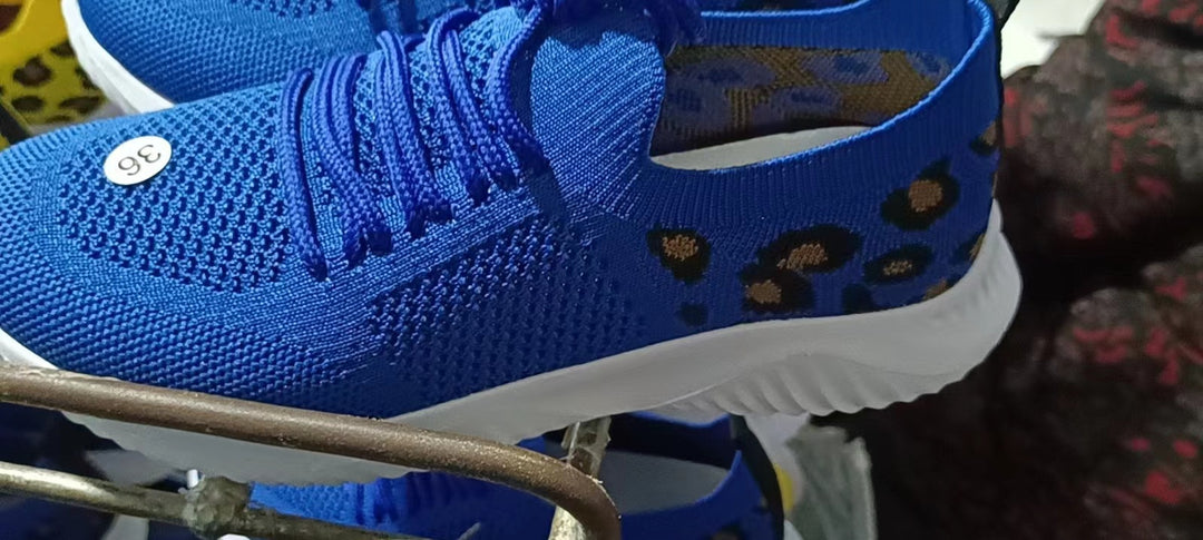 Dame Sportsko med åndbart mesh-oberstof og modigt leopard mønster Stilla