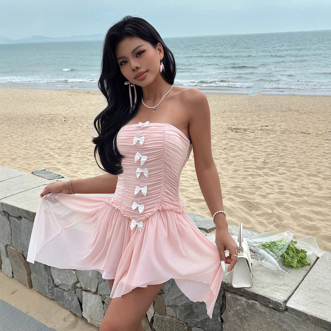 Dame Tailored Corset Dress with Ruffle Details Skovae