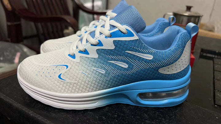 Dame nan præstationsorienteret fitness sneakers med synlig luftdæmpning og sømløst strikket overmateriale Skovae