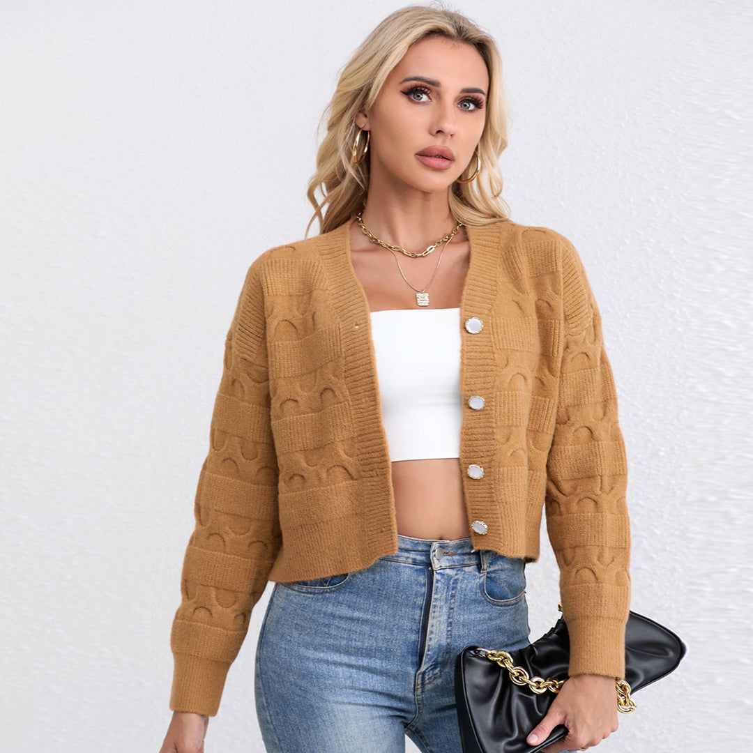 Kvinders cardigan med fashionable jacquardmønster Stilla