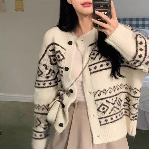 Dame casual cardigan med unikt mønster og blødt materiale Stilla