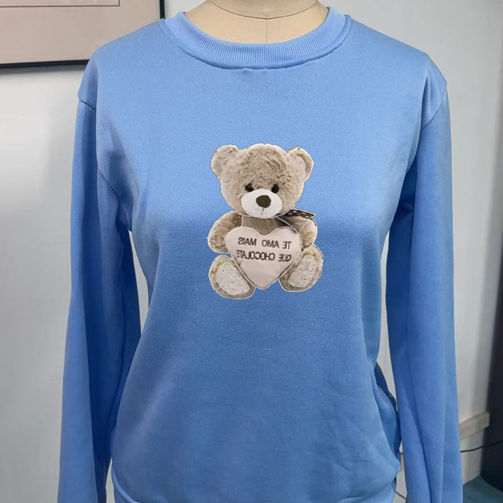 Kvinders sweatshirt med broderet bjørnemotiv Skovae