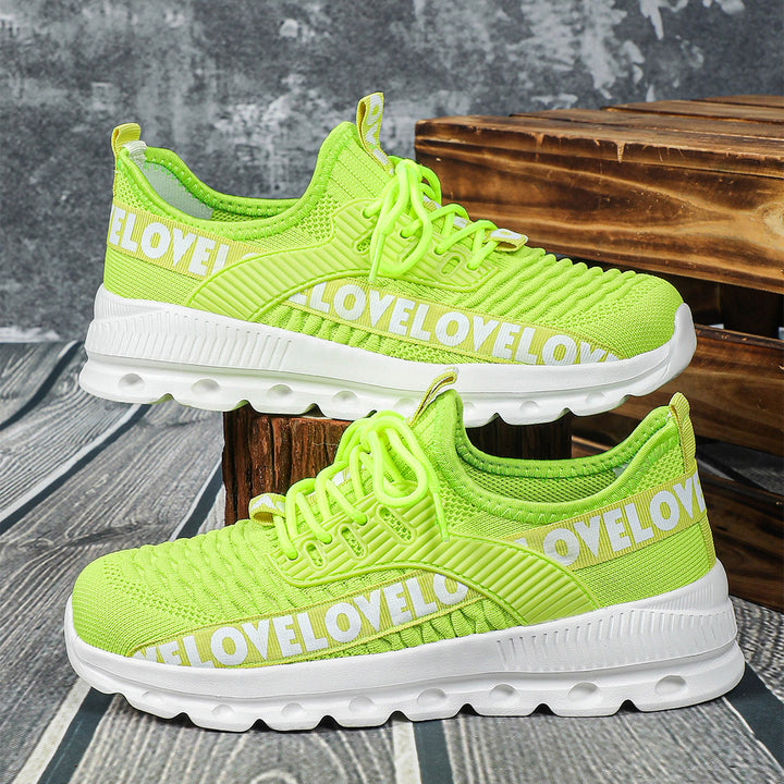 Dame Åndbare Løbesneakers med fleksibel sål og fashionable skrift Stilla