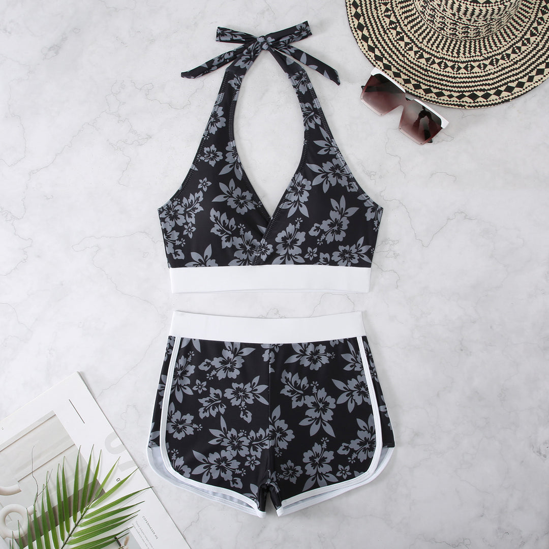 Dame Floral Print Sporty Badetøj Sæt Stilla