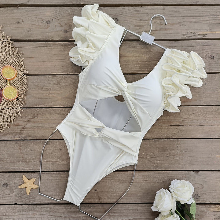 Dame heldragt badedragt med raffinerede rynker og cut-out-design Stilla