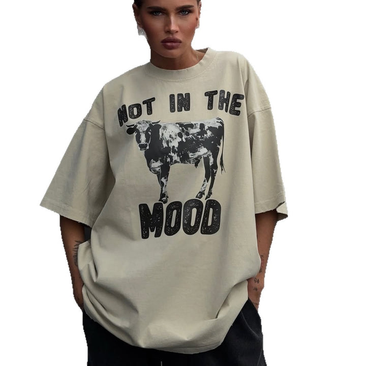 Dame Oversized T-Shirt med iøjnefaldende grafiktryk Stilla