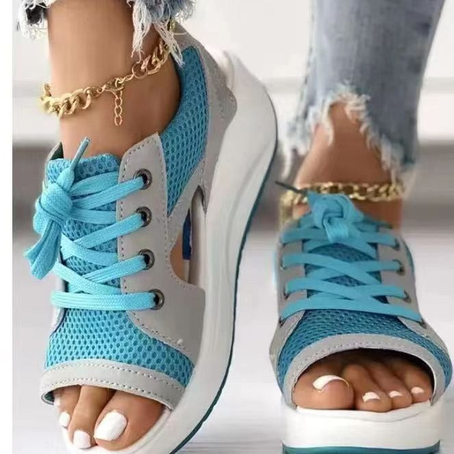 Dame Sporty Sandaler med åndbart netoverdel og fleksibel plateau Stilla