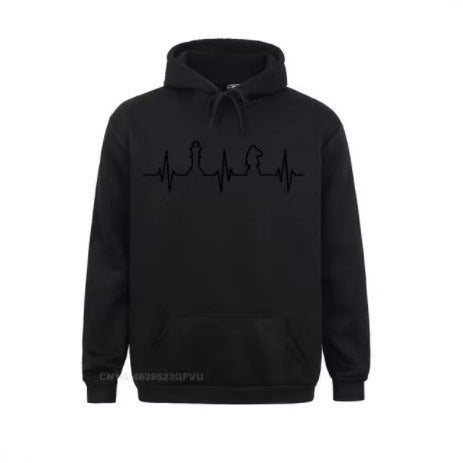 Kvinders Hoodie med Kreativt Skakmotiv Skovae