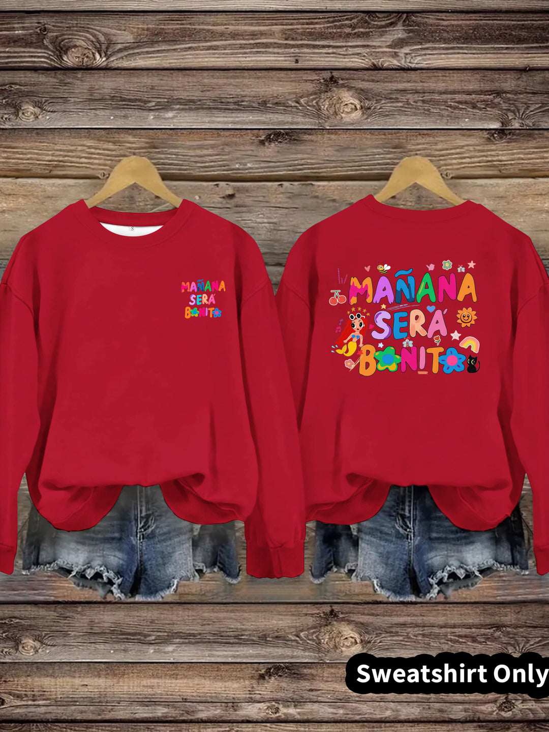 Kvinders sweatshirt med legende farverig print og afslappet pasform Stilla