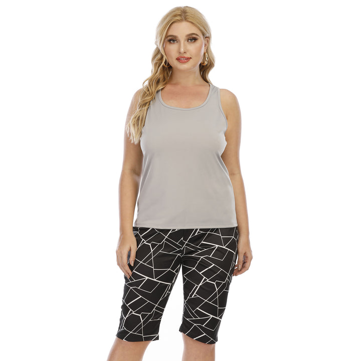 Dame Sporty leggings med geometrisk mønster Skovae