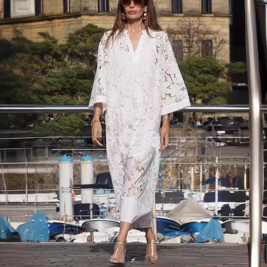 Kvinder Spidskjole i Boho-stil med Fina Detaljer Skovae