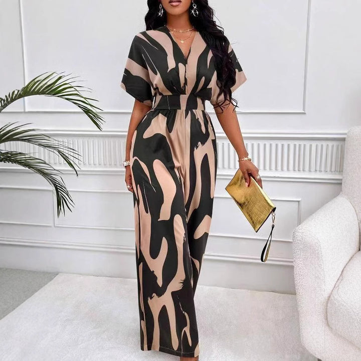 Dame langærmet jumpsuit med fashionable mønster Stilla