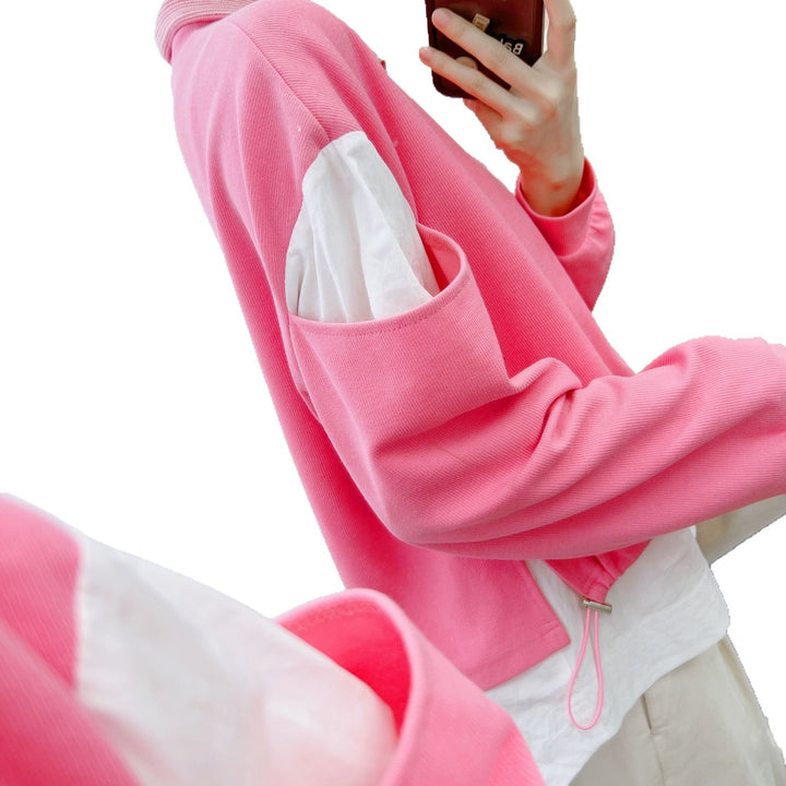 Dame sporty sweatshirt med kort lynlås og afslappet snit Stilla