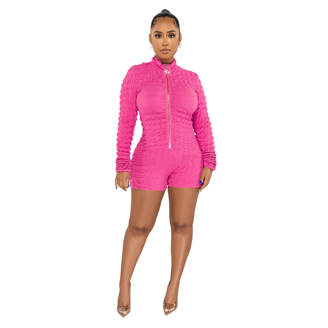 Dame Trendy Jumpsuit med lynlås og flæse detaljer Stilla