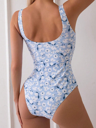 Femme Floral Raffung Étning Badeanzug Stilla