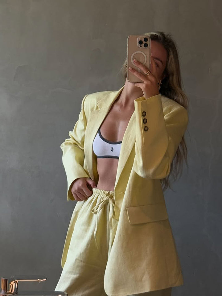 Damernes Designer Blazer- og Shorts-sæt Stilla