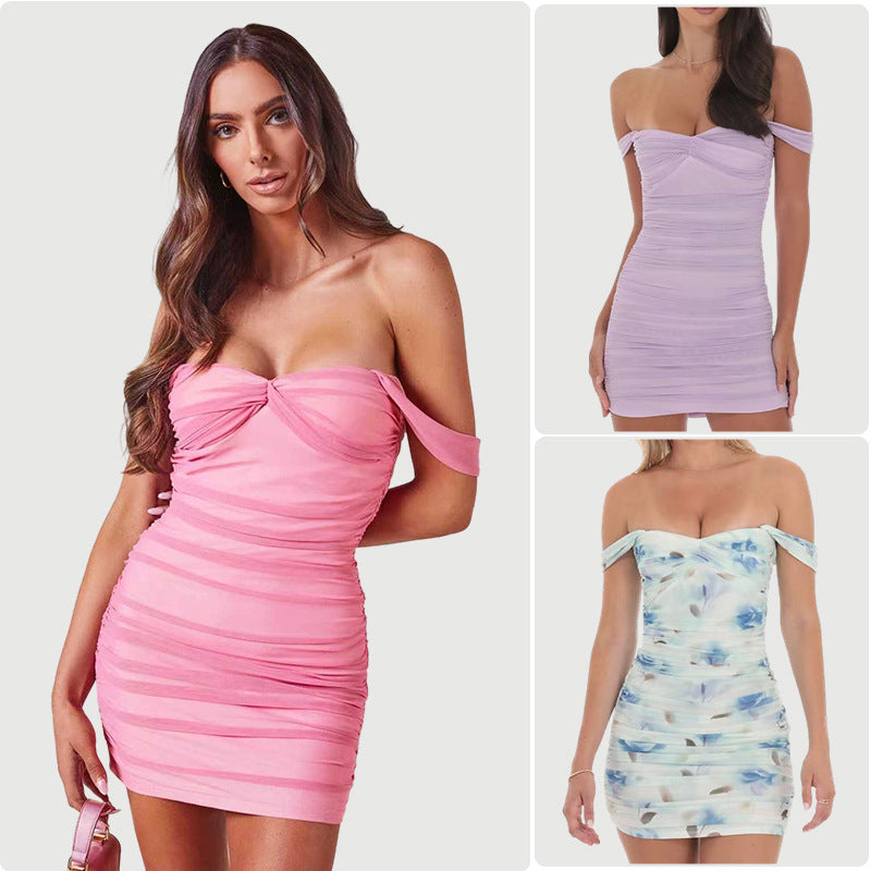 Kvinders cocktailkjole i moderne off-shoulder stil Skovae