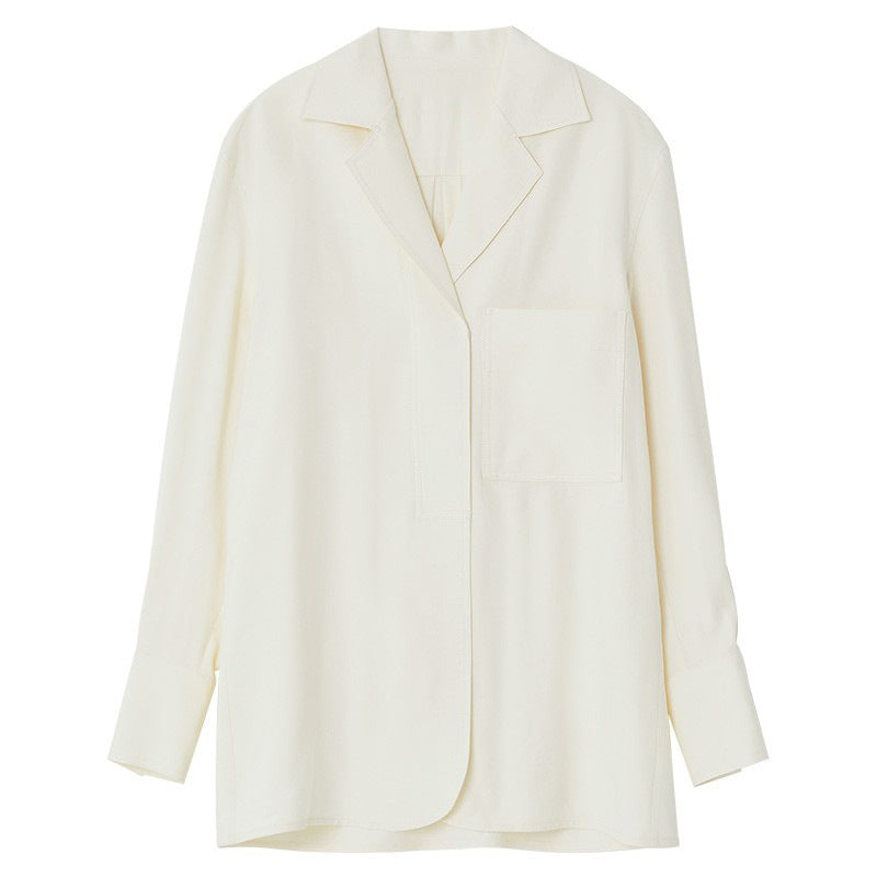 Dame Løs Oversized Blazer med stilfuld krave og praktiske detaljer Stilla
