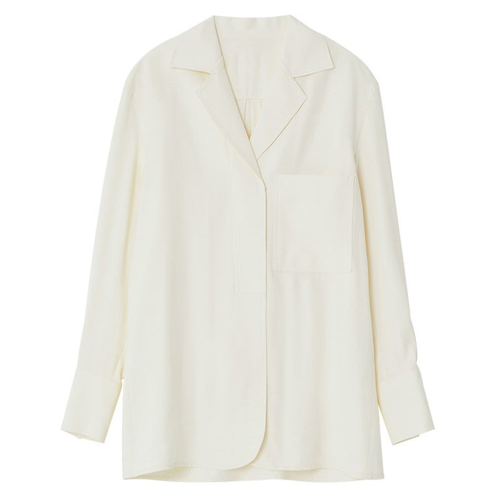 Dame Løs Oversized Blazer med stilfuld krave og praktiske detaljer Stilla