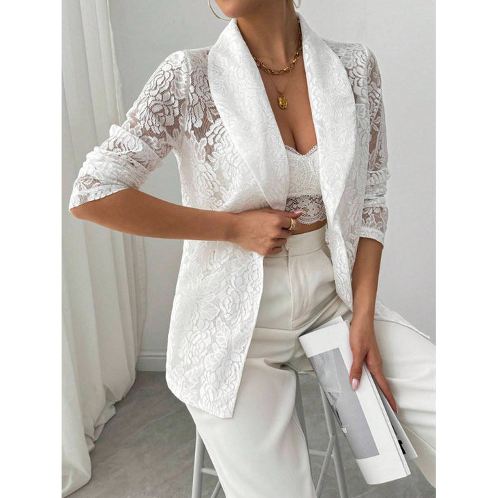 Dame spidser blazer med elegant sjal krave Skovae