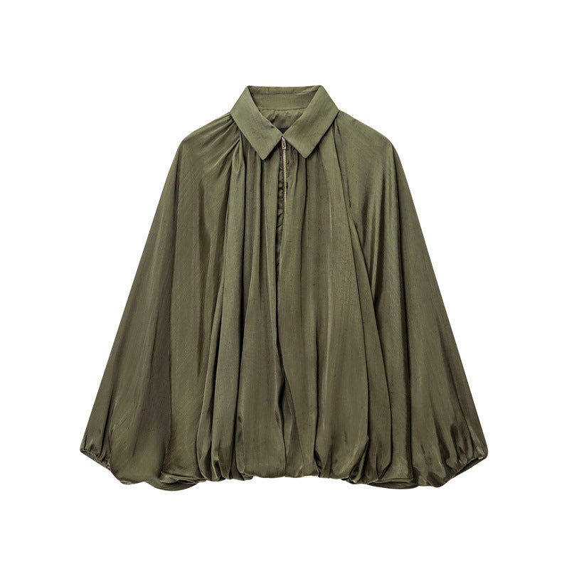 Dame elegant oversized skjorte med rynker Stilla