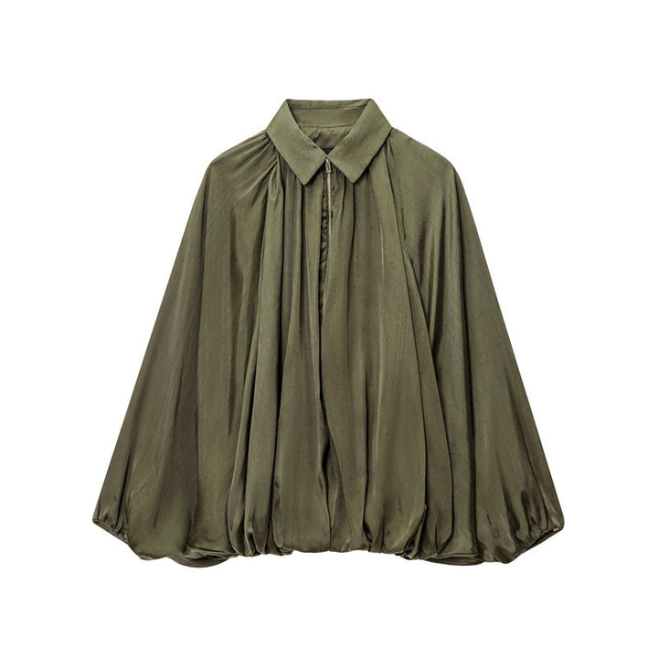 Dame elegant oversized skjorte med rynker Stilla